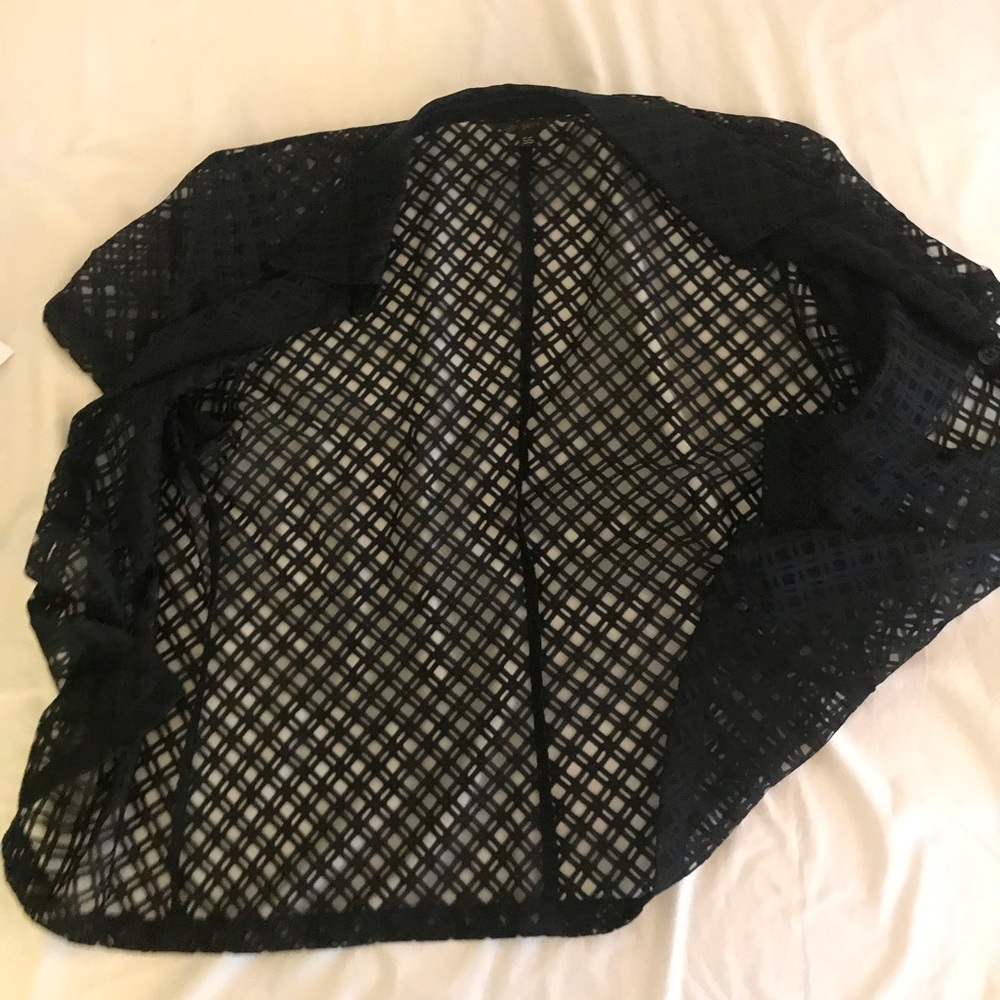 Sheer mesh button down